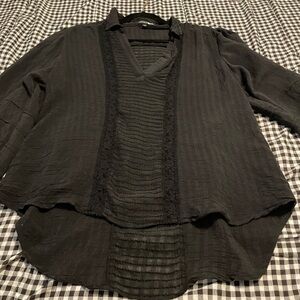 Black Textured Blouse